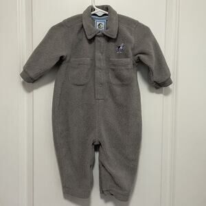 Vintage Lullaby Club Soft Fleece Gray Romper Size 6/9M